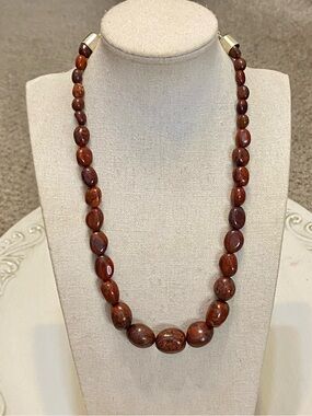 Jay King DTR Red Jasper Graduated Stone Necklace 925
